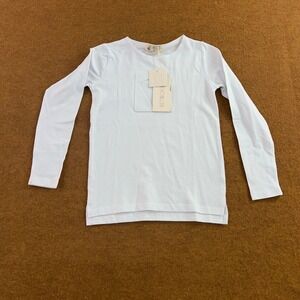 Retrokid Kids 8y White Harper Pique Logo Long Sleeve Tee Shirt NWT